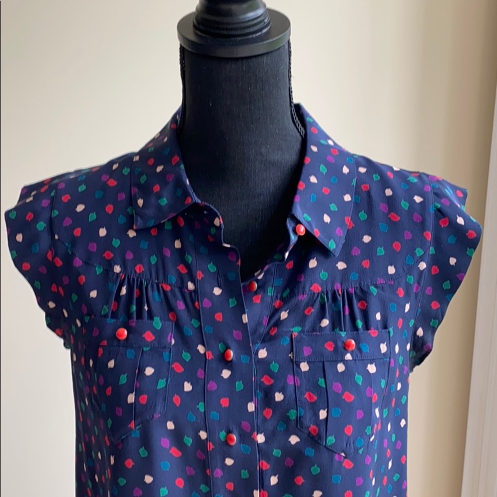 Marc by Marc Jacobs Silk Top w flutter sleeve